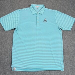 Peter‎ Millar Summer Comfort Blue Striped U.S. Open Polo Shirt Men's Size XL